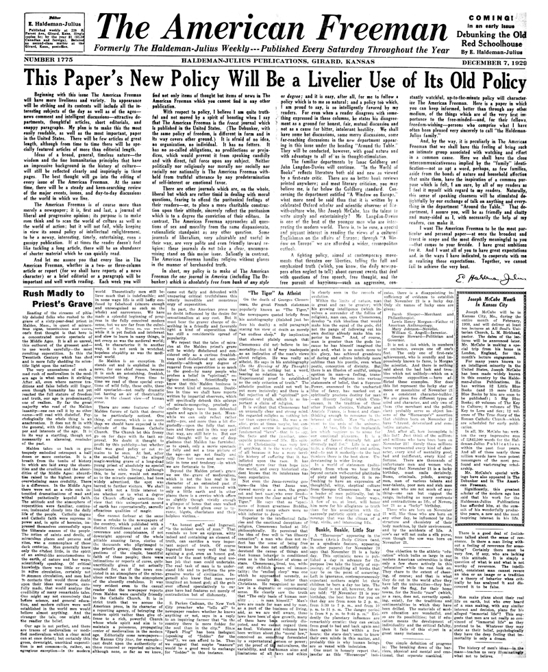 The American Freeman, Number 1775, Dec. 7, 1929.